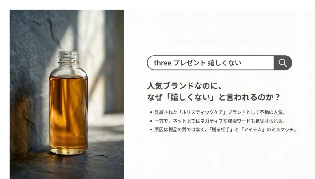 THREEのプレゼントが嬉しくないと言われる理由とは