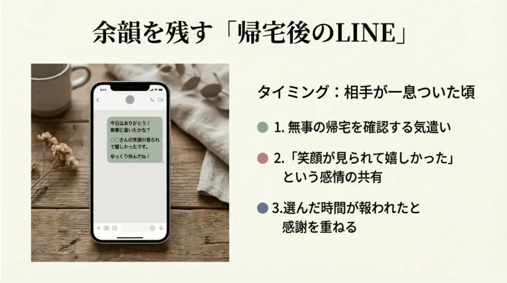デートの余韻を残すLINEでの追撃メッセージ術