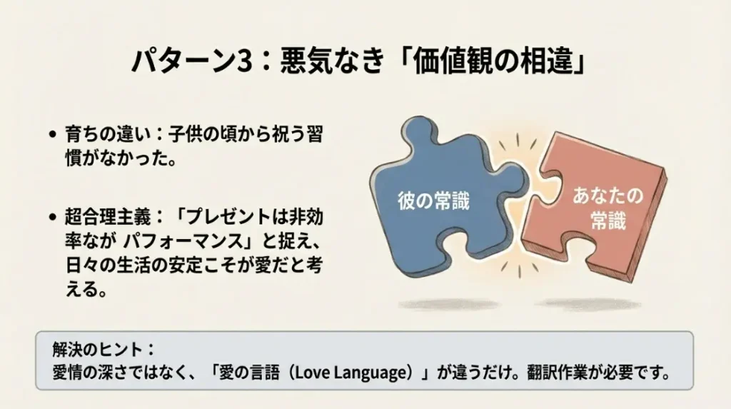 プレゼントを贈るのが当たり前ではない価値観