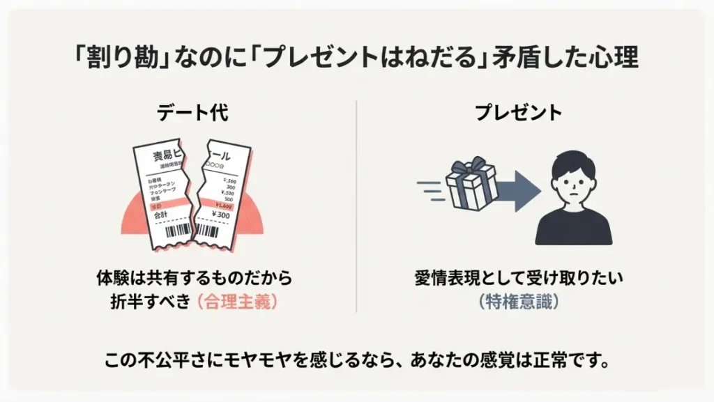 デート代が割り勘なのにねだる男の本音