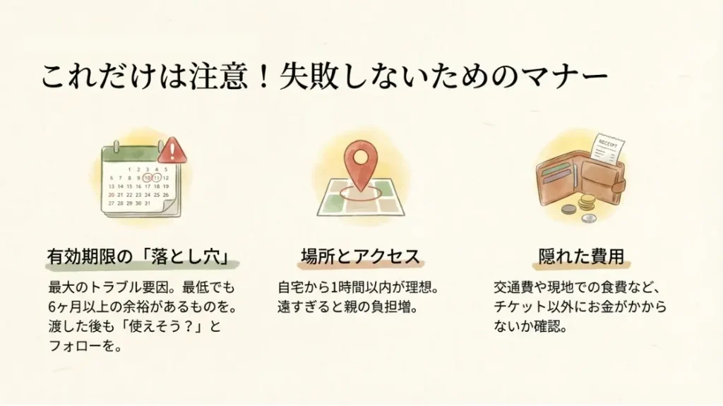 有効期限や親への配慮など失敗を防ぐための注意点