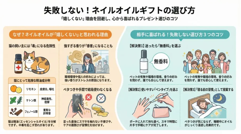 ネイルオイルのプレゼントが嬉しくない?喜ばれる選び方と対策