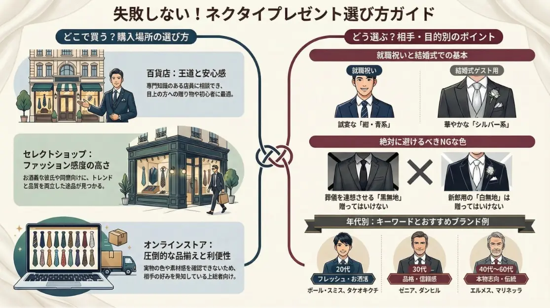 失敗しないネクタイの選び方のガイド