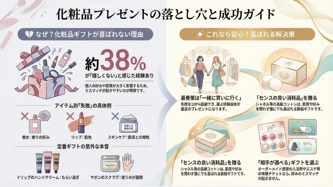 化粧品プレゼントが嬉しくない？失敗を防ぐコツと喜ばれるに変える方法