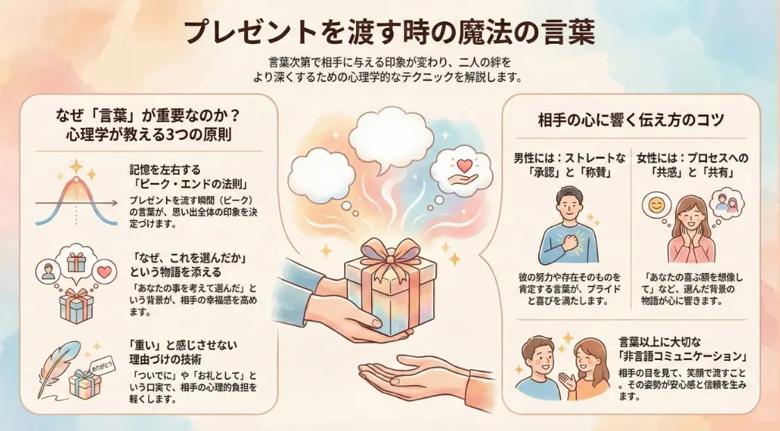 好きな人にプレゼントを渡す時の言葉は魔法のフレーズ