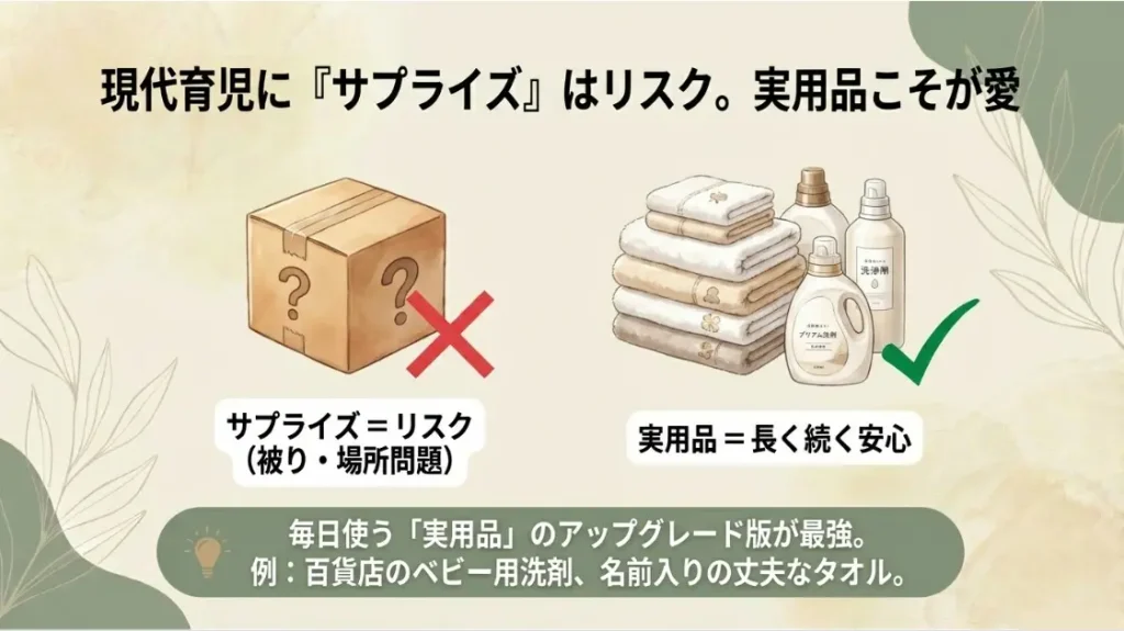 サプライズを避けて実用品を贈るメリット