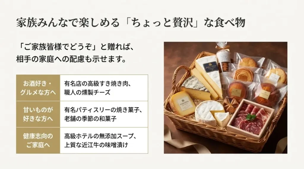 ちょっと贅沢な食べ物の贈り物