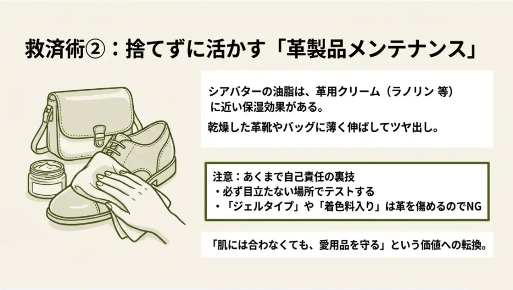 不要な在庫を処理する革製品メンテナンスへの転用アイデア