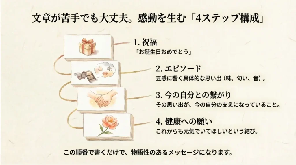 感動を呼ぶおばあちゃんへの誕生日メッセージの作り方