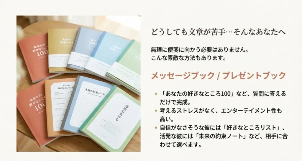 文章が苦手ならメッセージブックで想いを伝えよう