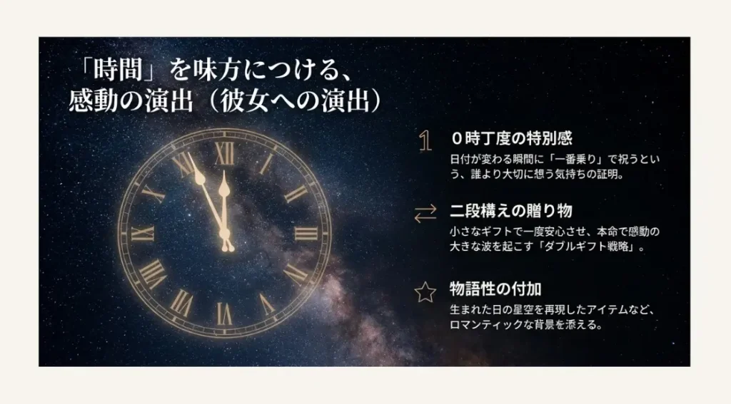 彼女の誕生日に感動を呼ぶ0時ちょうどの渡し方