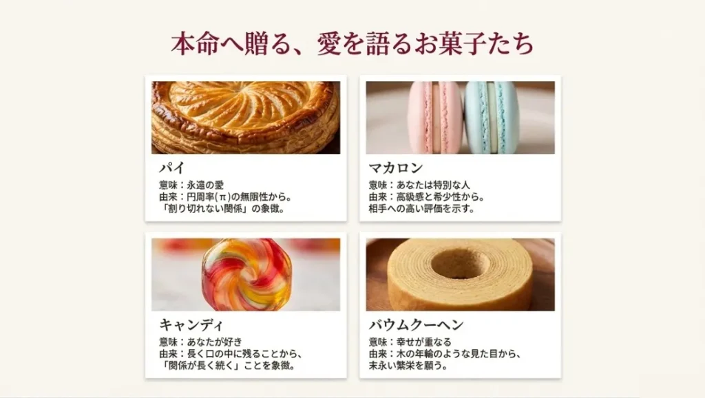 クッキーの意味は友達でマカロンは特別な人