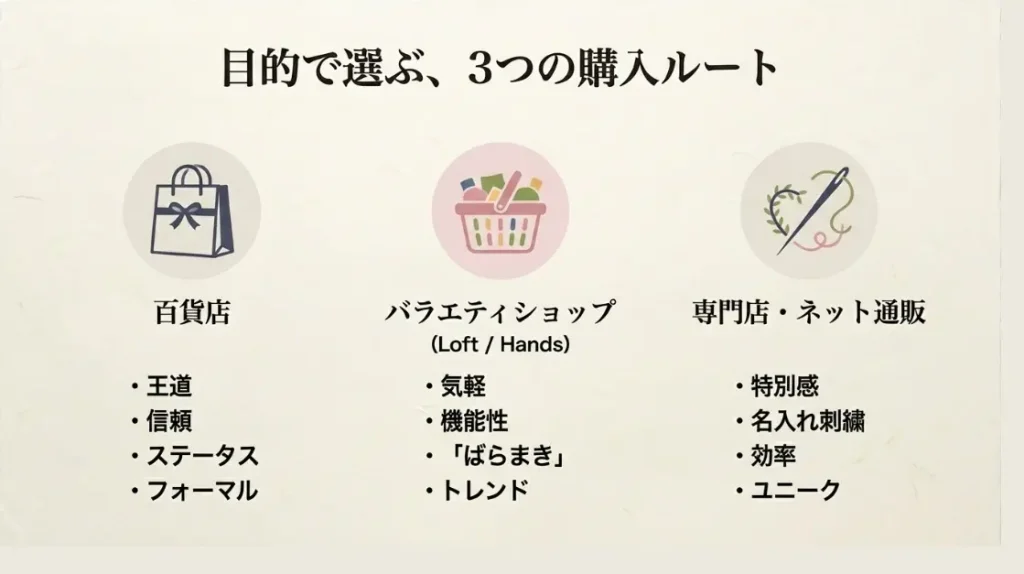 ハンカチが売ってる場所は？プレゼント探しで迷わないコツ