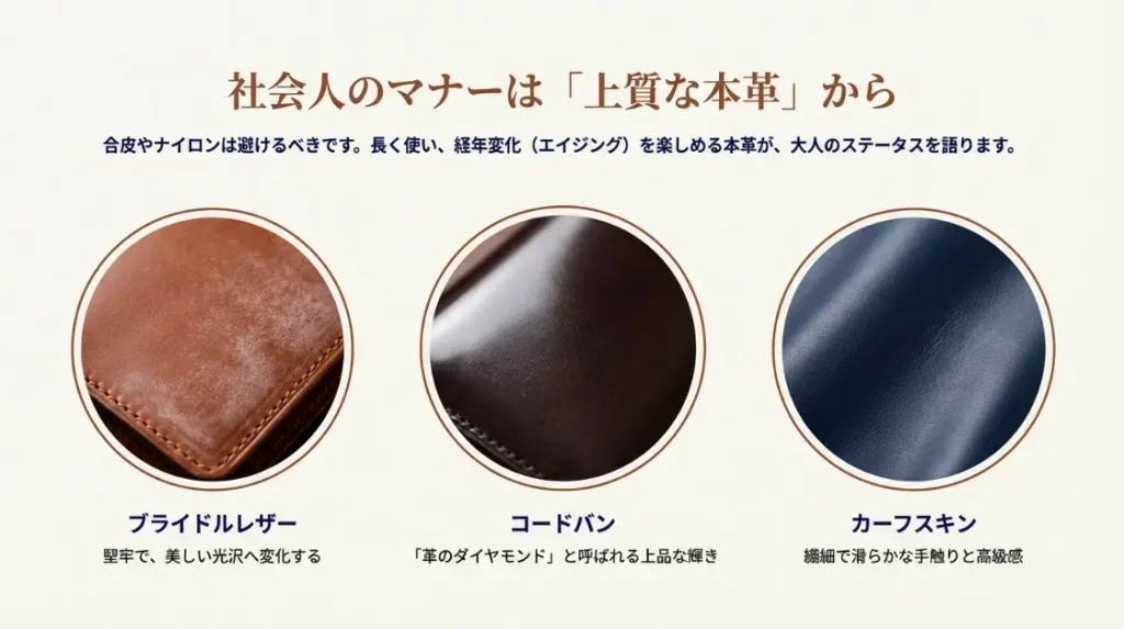 ワンランク上を目指すなら革質にこだわる