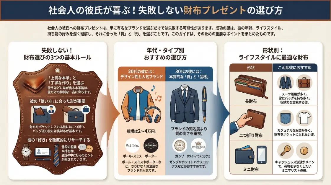 社会人の彼氏が喜ぶ失敗しない財布プレゼント選び