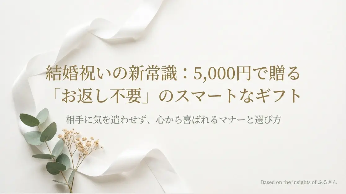 結婚祝いの新常識5000円でお返し不要のプレゼント