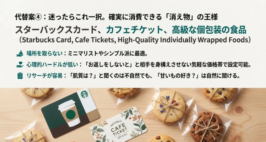 失敗を避けるならスタバカードなど消え物の食品が鉄板