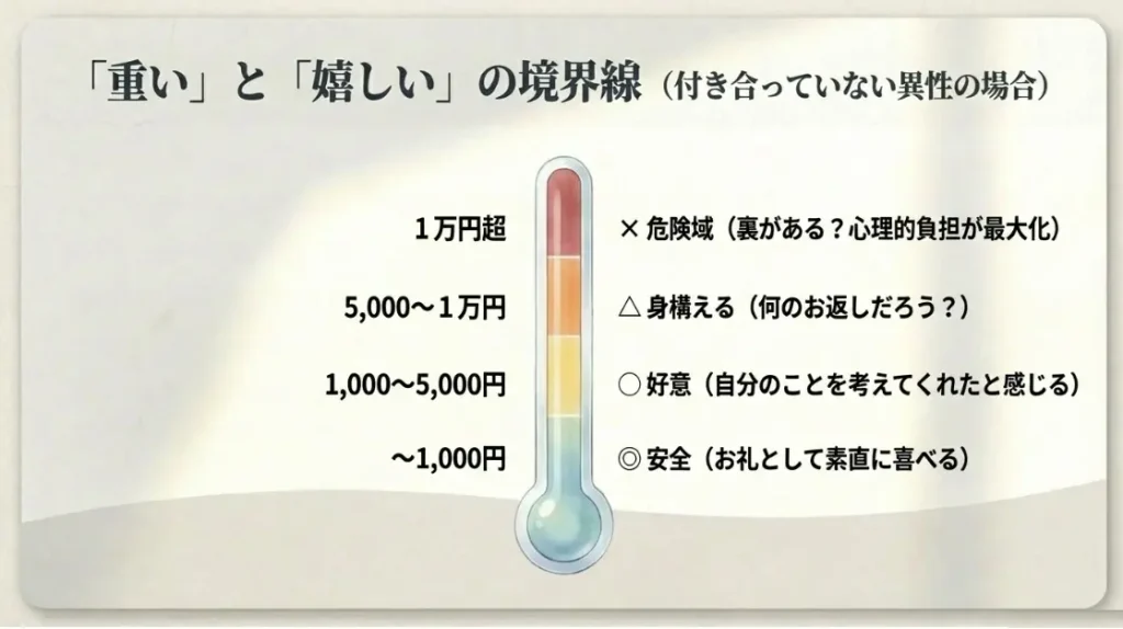 付き合ってない相手からのギフトが重いと感じる境界線