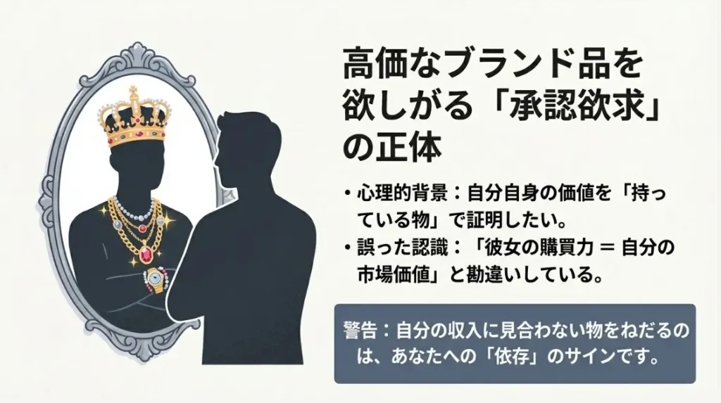 高価なブランド品を欲しがる強い承認欲求