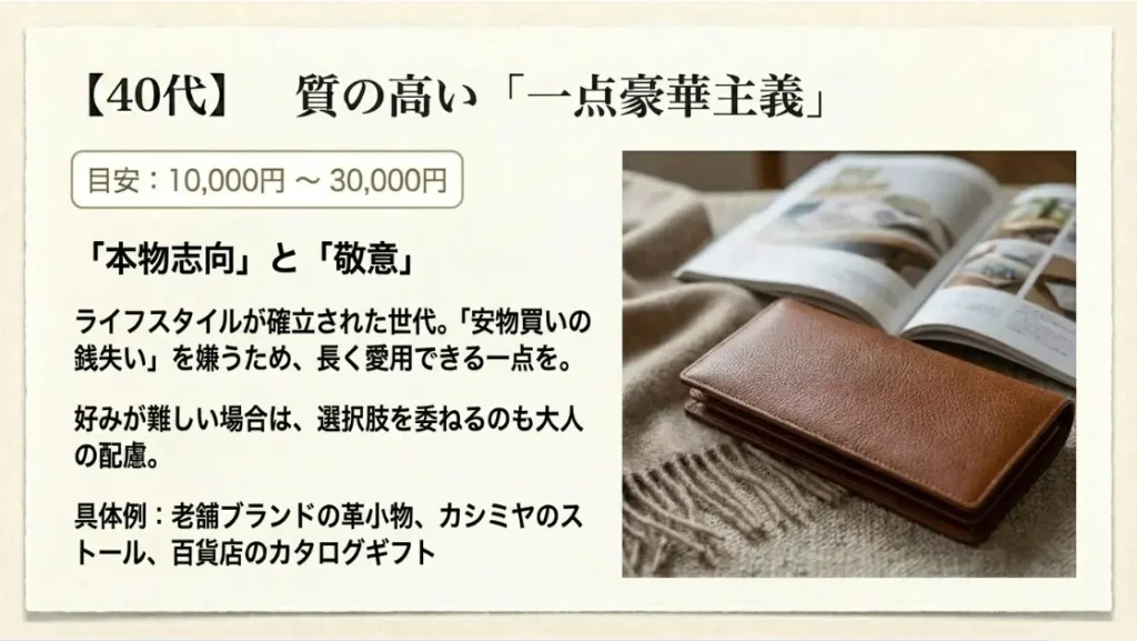40代のお嫁さんには質の高い一点豪華主義