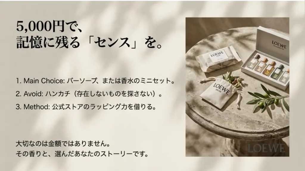 ロエベで5000円のプレゼントを成功させるまとめ