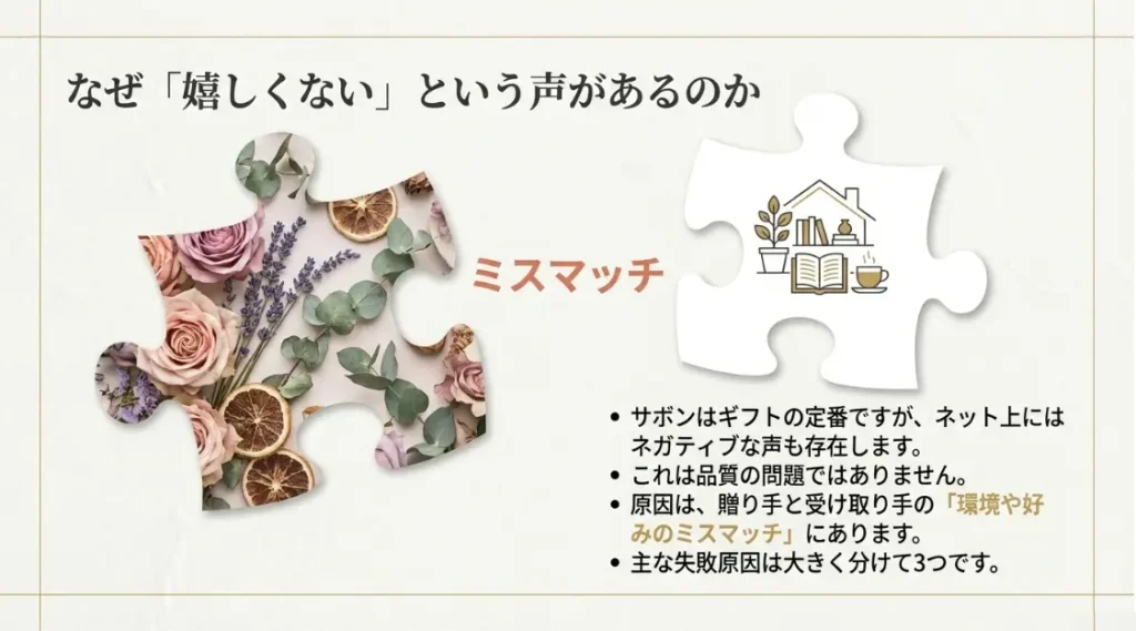 サボンのプレゼントが嬉しくないと感じる理由を徹底分析