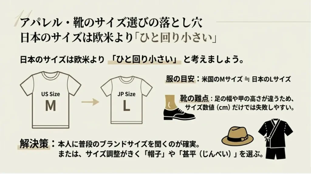 欧米と日本の衣服や靴のサイズ換算ガイド