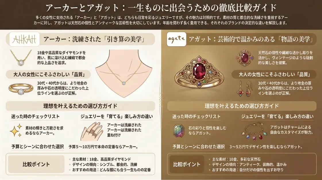 アーカーとアガット一生ものに出会うための比較ガイド