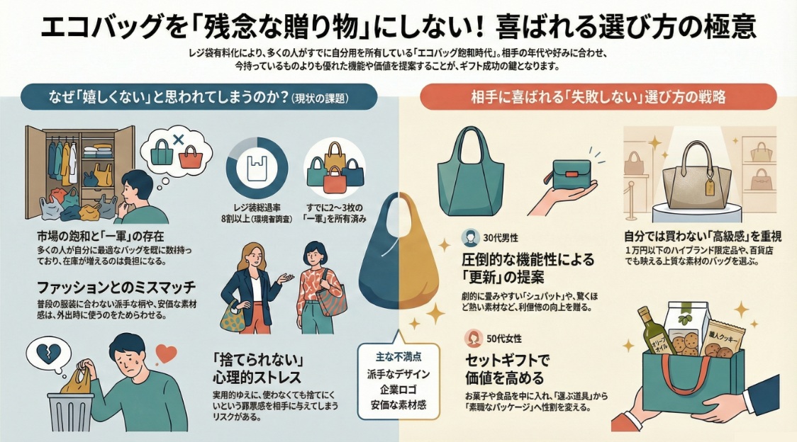 エコバッグを残念なプレゼントにしない喜ばれるコツ