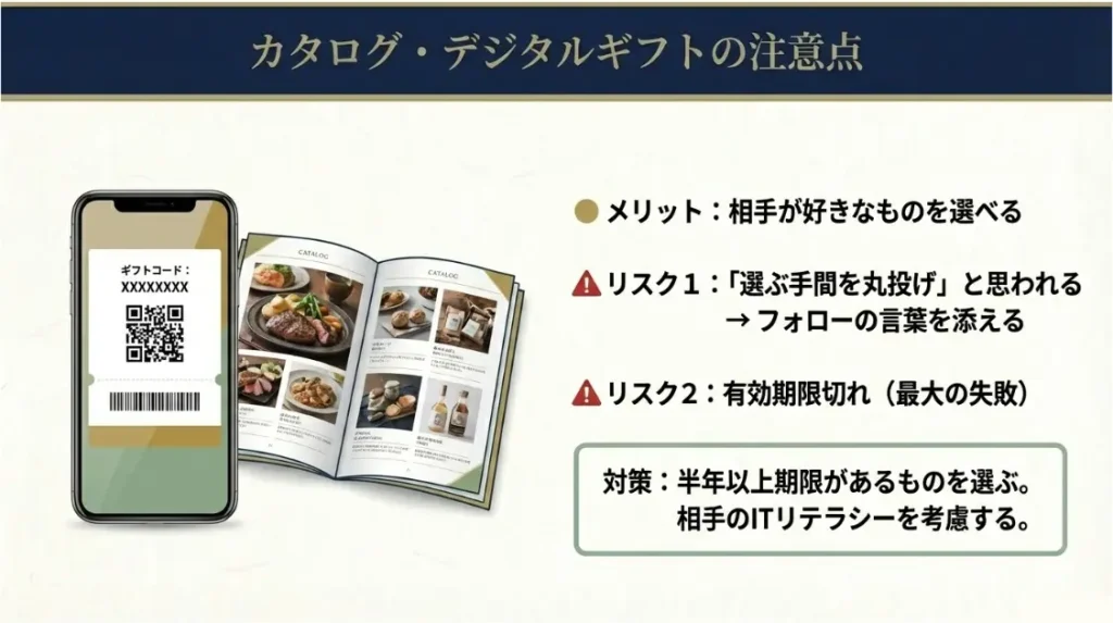 デジタルギフトやカタログギフトを贈る際のリスク