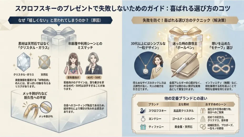 スワロフスキーのプレゼントは嬉しくない?失敗を防ぐ選び方のコツ