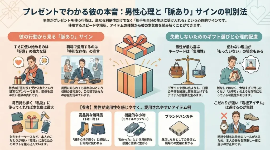 まとめ：プレゼントを使ってくれる男性心理の見極め方