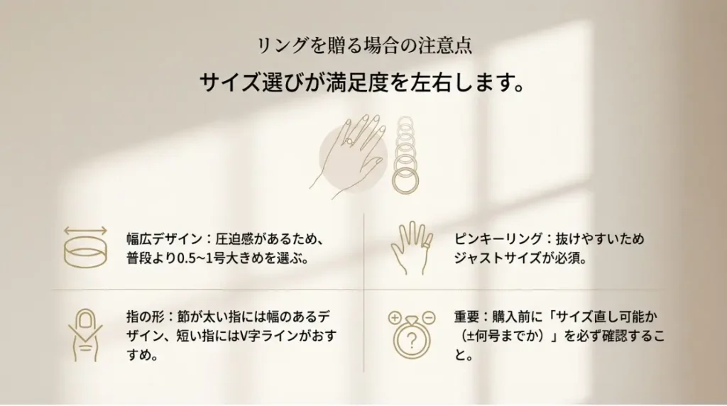 指の形に合わせたリングのサイズ選びとアフターケア