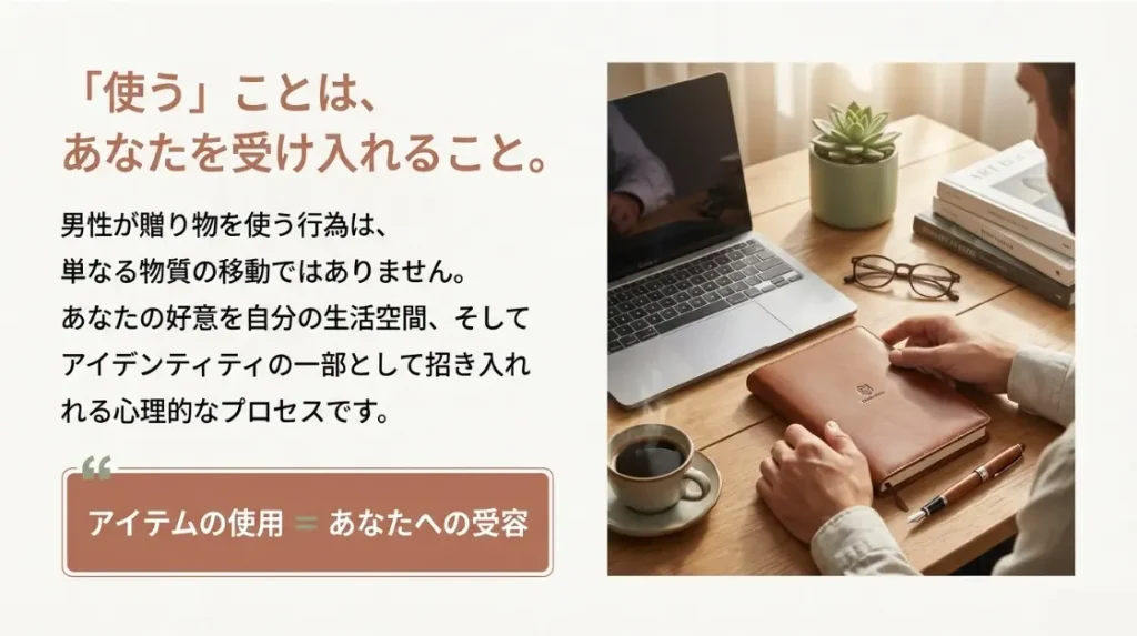 プレゼントを使ってくれる男性心理と脈ありサイン判別