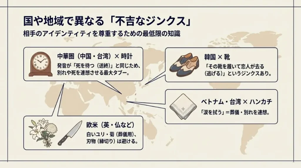 中国や欧米で不吉とされる贈り物のタブー