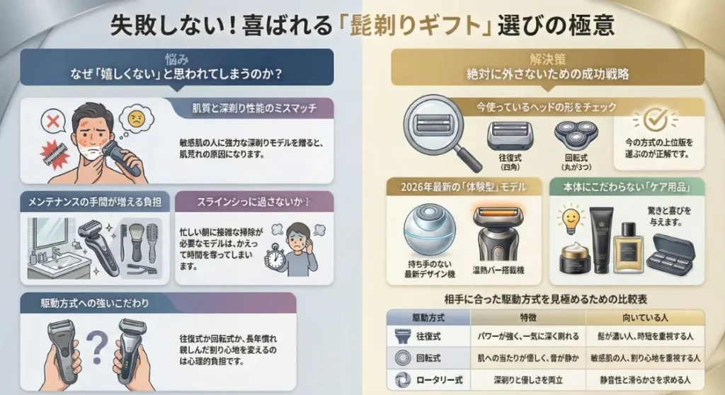 髭剃りのプレゼントが嬉しくない?失敗しない選び方を徹底解説