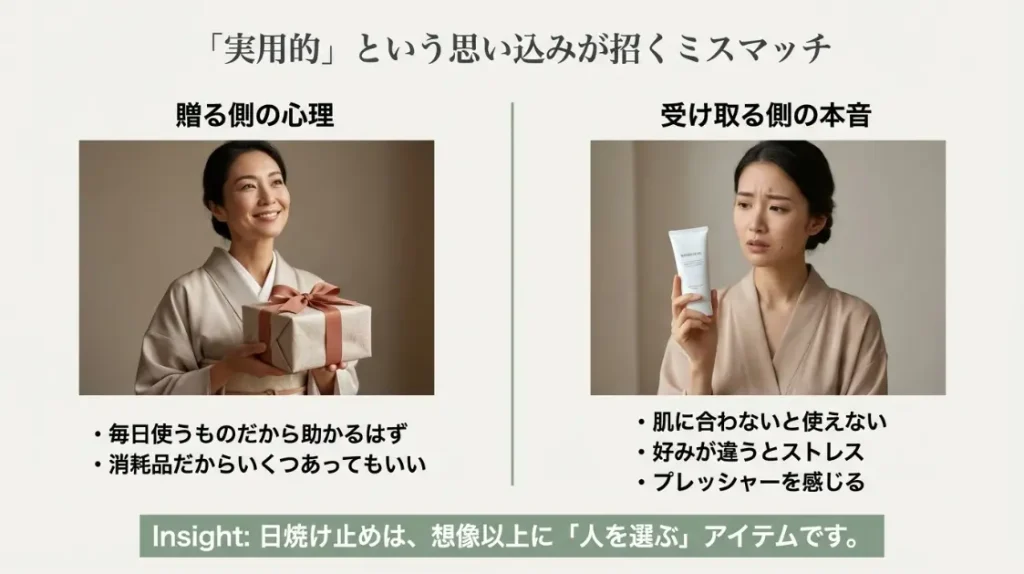 肌質との不適合が招く日焼け止めプレゼントの失敗