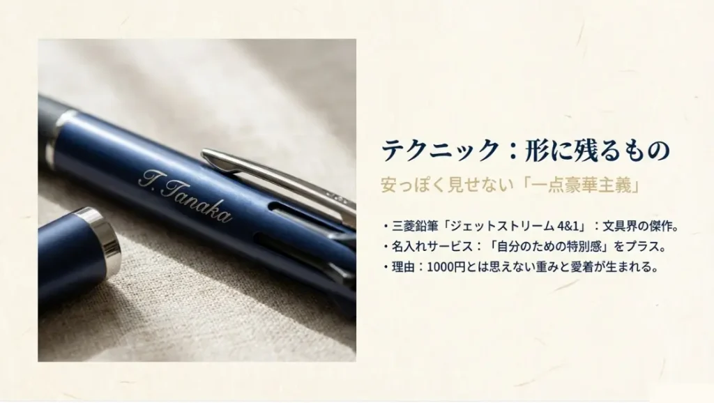 文房具などの形に残る上質な贈り物