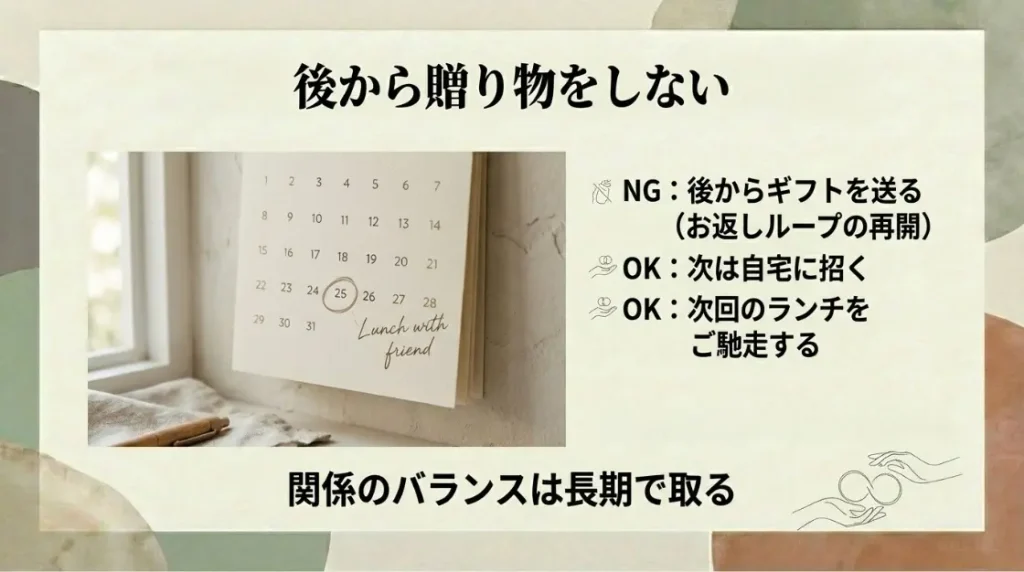 お返しを気にさせないスマートなアフターフォロー