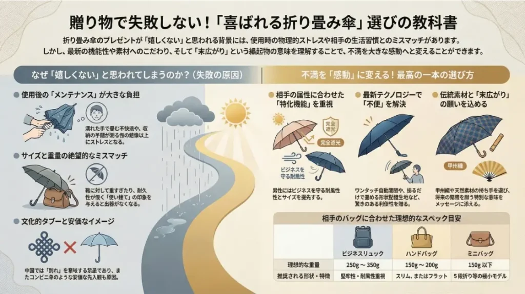 折り畳み傘のプレゼントで失敗しないために