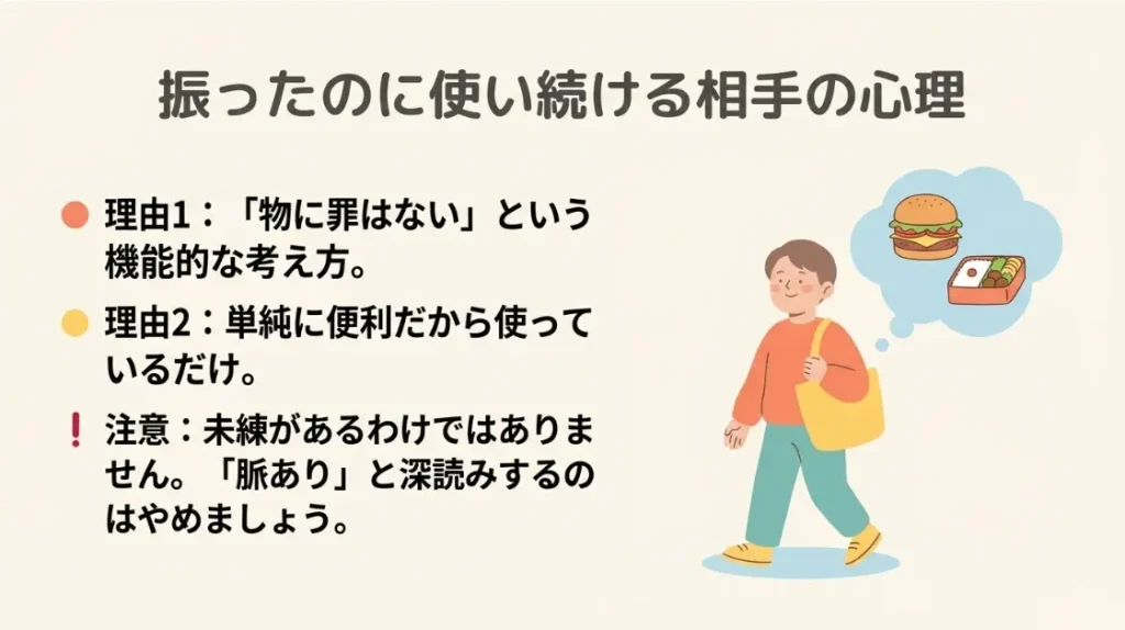 プレゼントをあげて振られたその後も相手が使い続ける心理