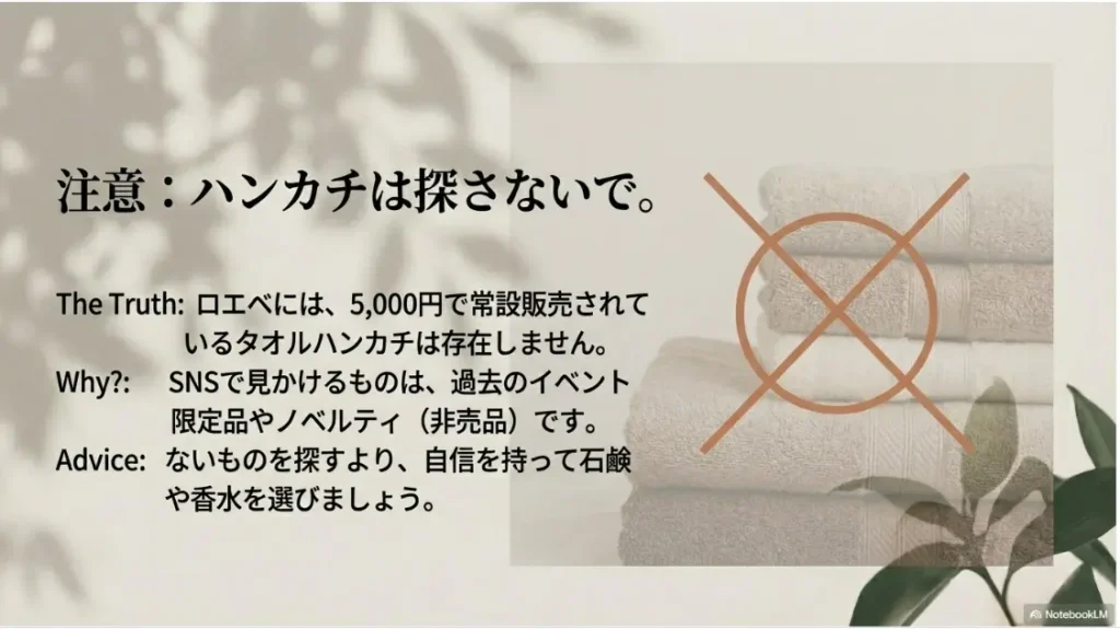 ハンカチやタオルをロエベで探す際の注意点