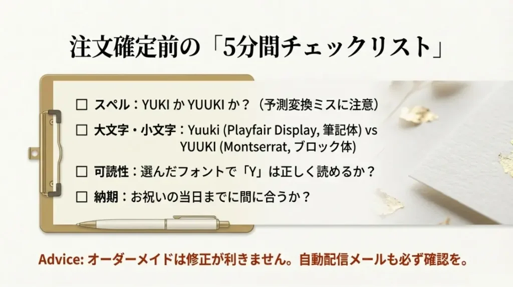 名入れの失敗を防ぐローマ字表記の事前チェックリスト