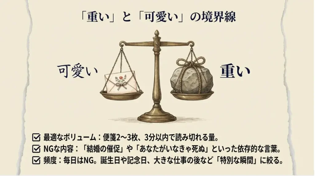 重いと思われないための文章量と頻度のコントロール