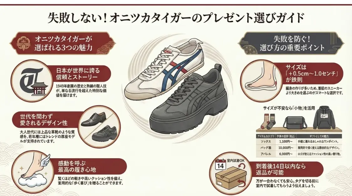 オニツカタイガーのプレゼント選びガイド