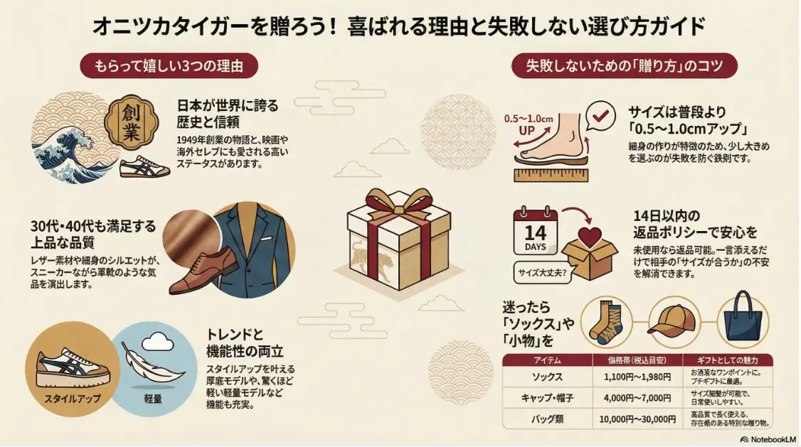 オニツカタイガー喜ばれる理由と失敗しない選び方ガイド