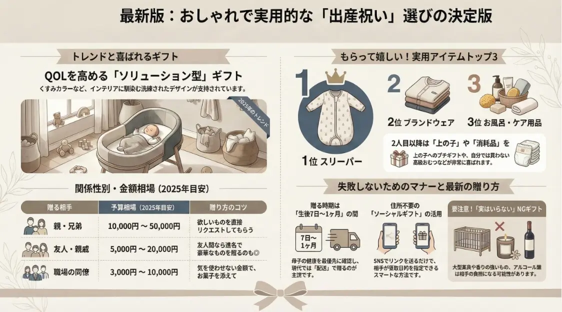 出産祝いのおしゃれで実用的なギフト選び