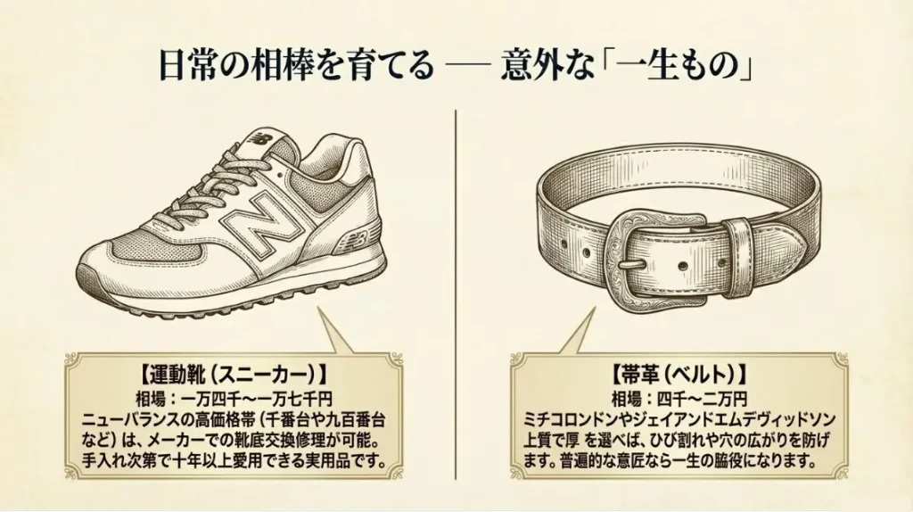 スニーカーとベルトの選定基準