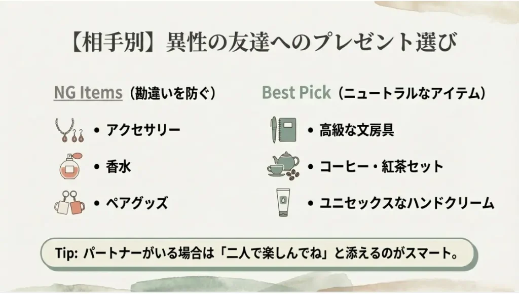 異性の友達へ贈る際の注意点
