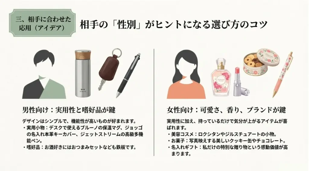 性別（男性・女性）で見る選びのコツ